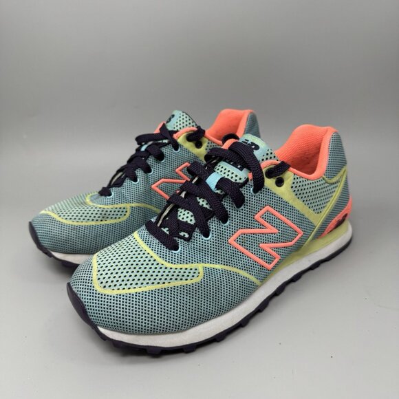 New Balance 574 (WL574BFP) Blue/Pink/Teal Women’s 8 Sneakers Athletic - Picture 3 of 8